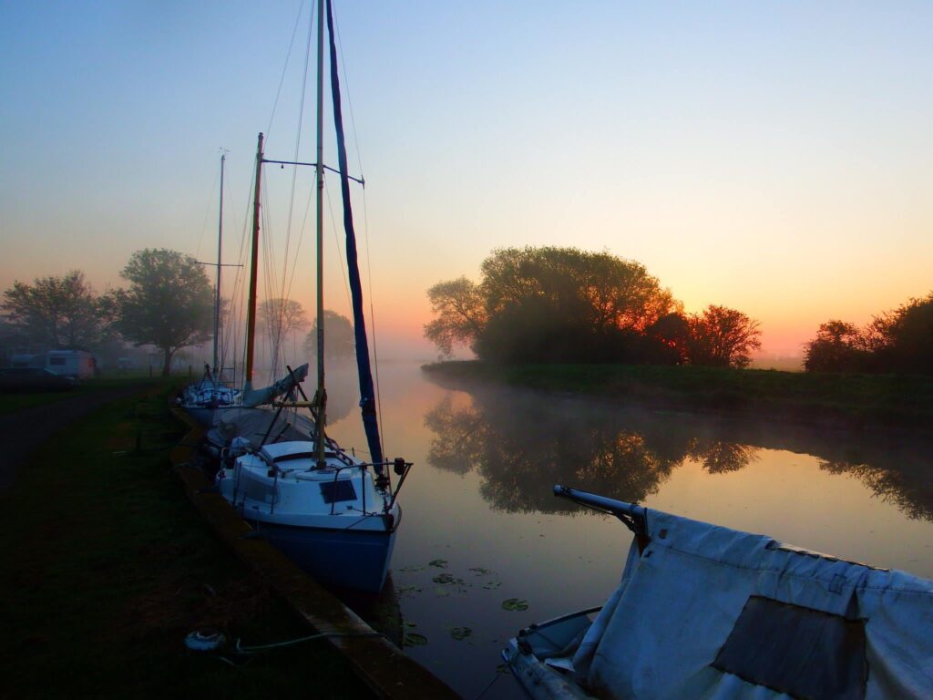 club boats at Cam Sailing Club